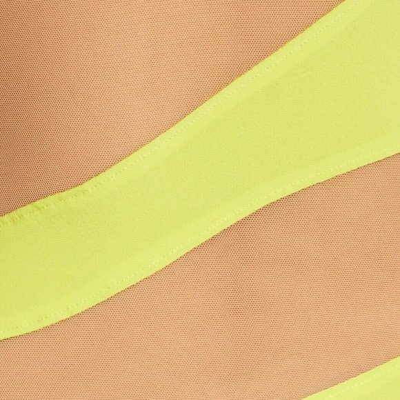 $265 NORMA KAMALI Snake Mesh One-Shoulder Swimsuit Bodysuit Nude Yellow XXS - Picture 10 of 16